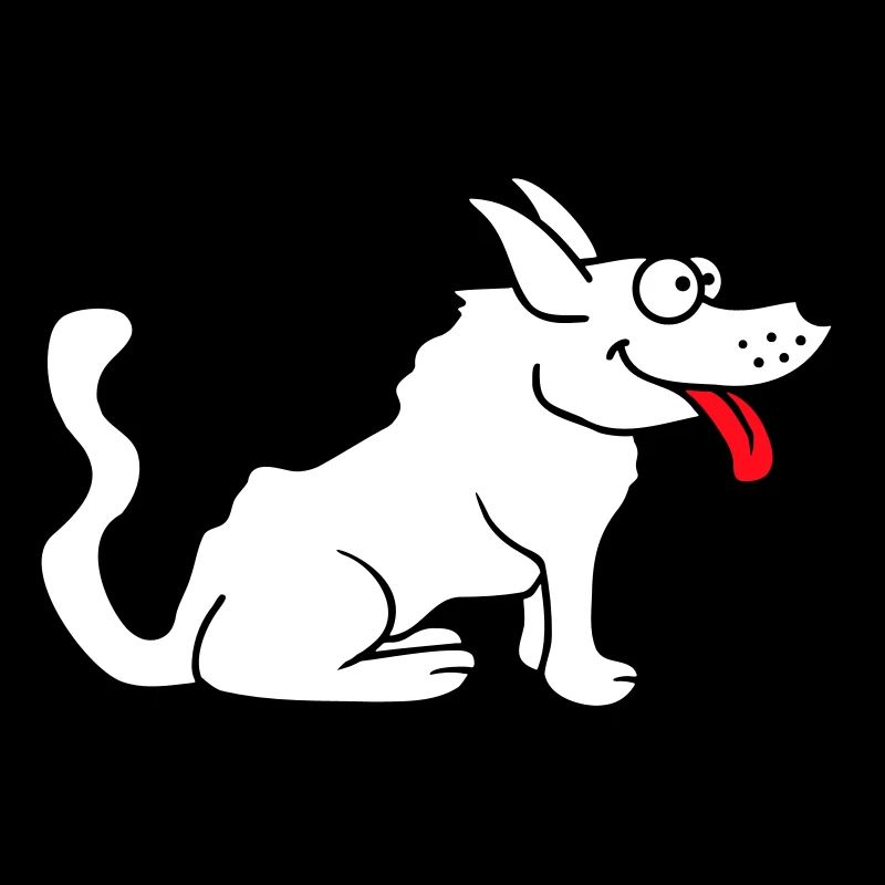 Cher chien tire la langue joyeusement