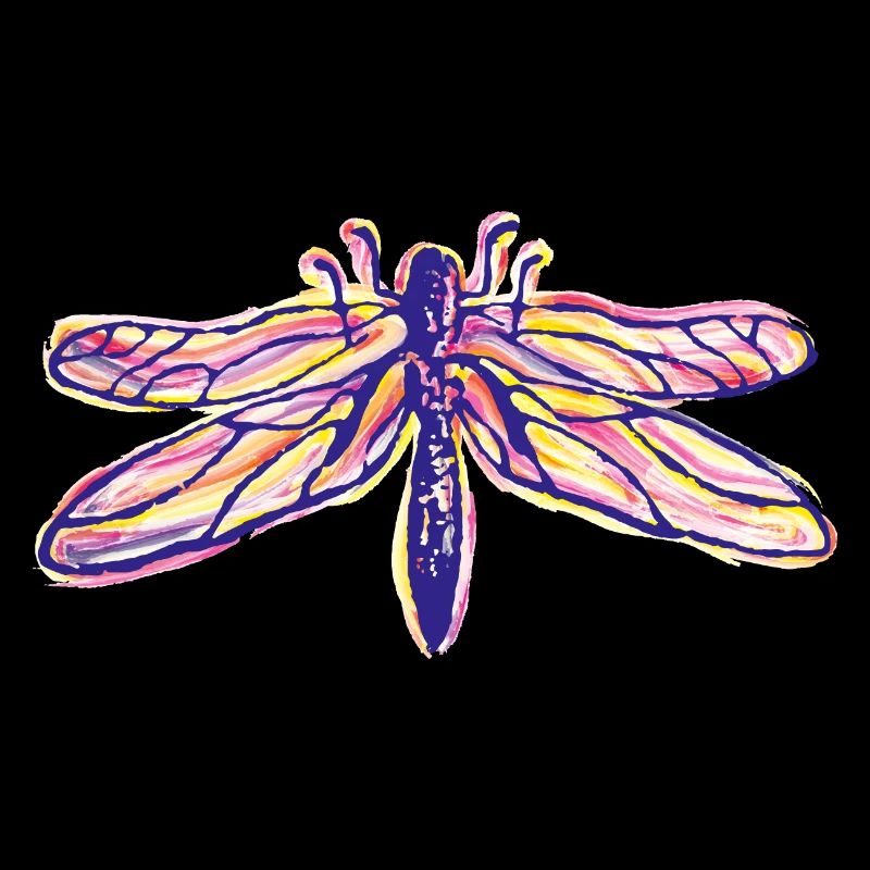Libelle farbenfroh im Aquarellstil