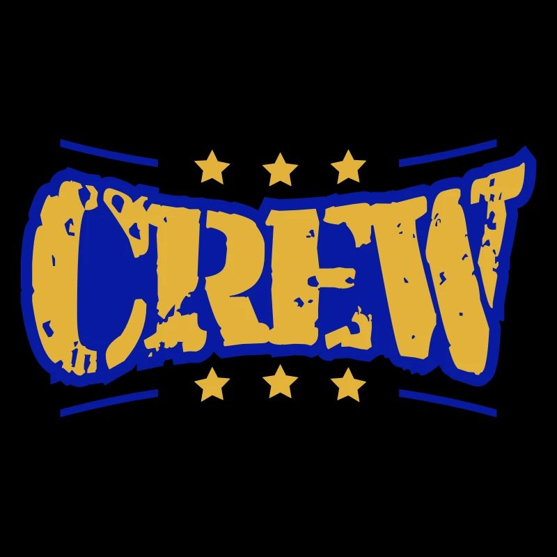Crew Sterne Logo Cool Team Freunde Gruppe Stempel