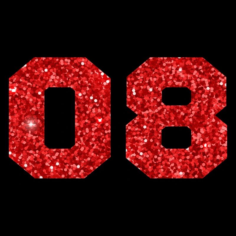 Nummer 8 Roter Glitzer - 8. Jahrestag