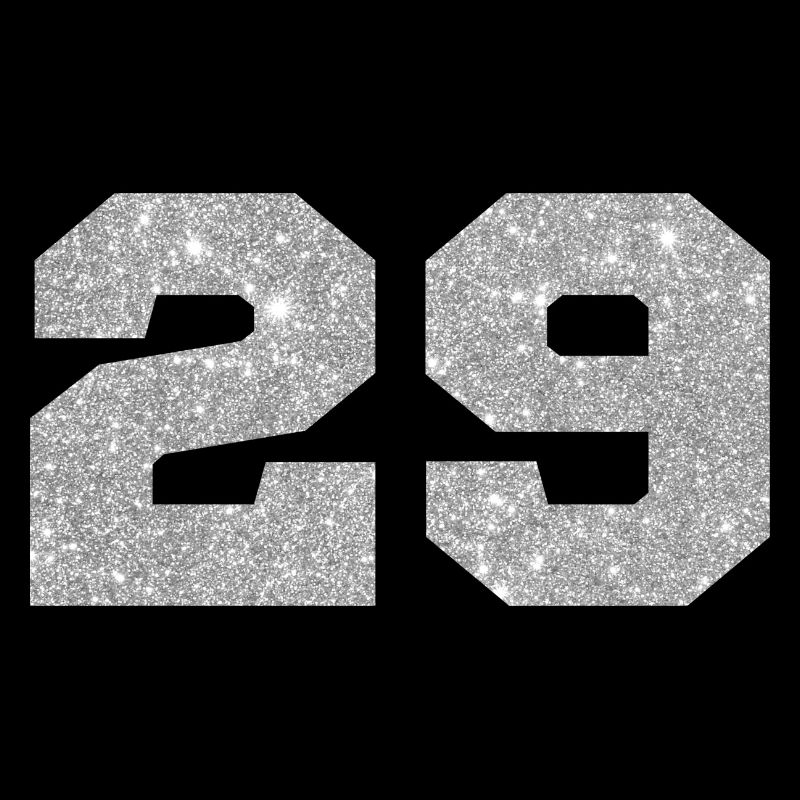 Number 29 Silver Glitter - 29th Anniversary