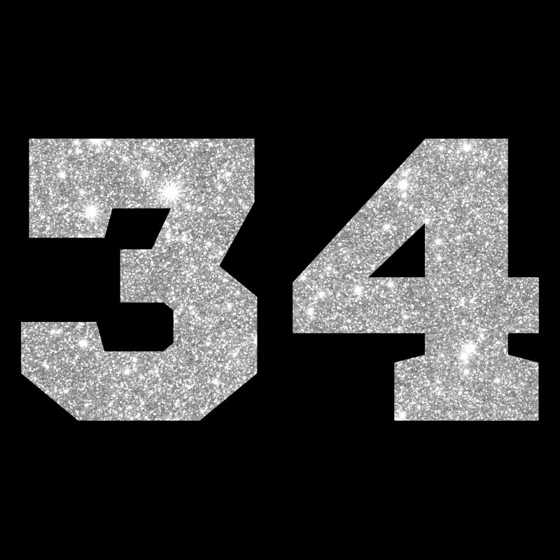 Nummer 34 Silberner Glitzer - 34. Jubiläum