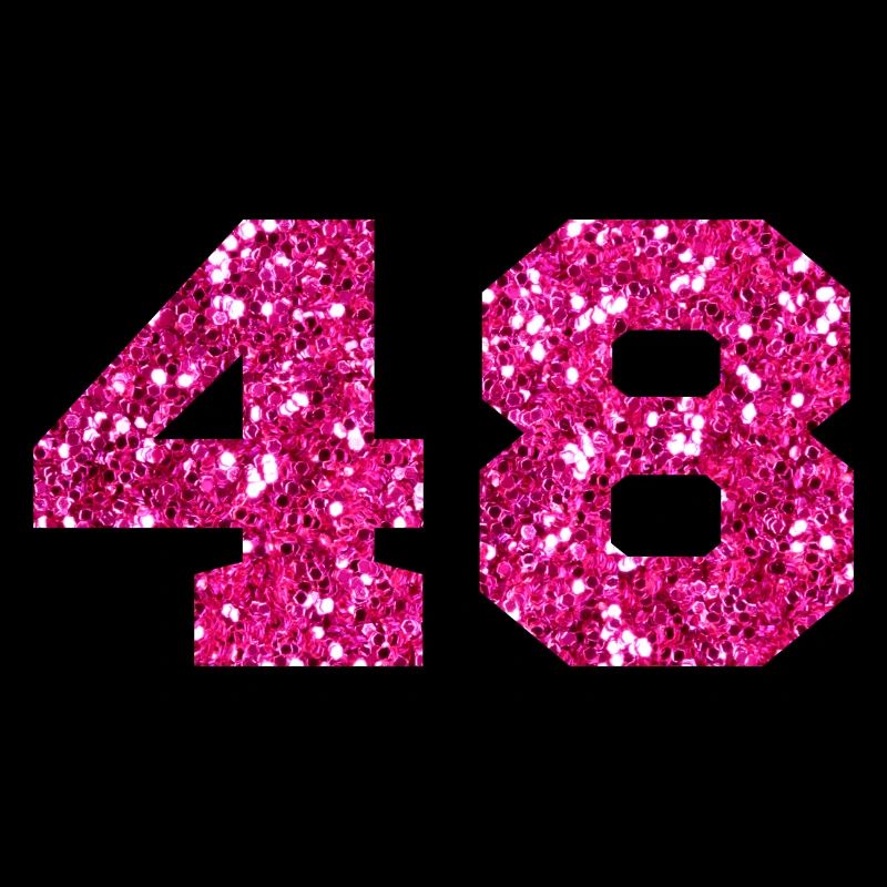 Nummer 48 Pink Glitter - 48. Geburtstag