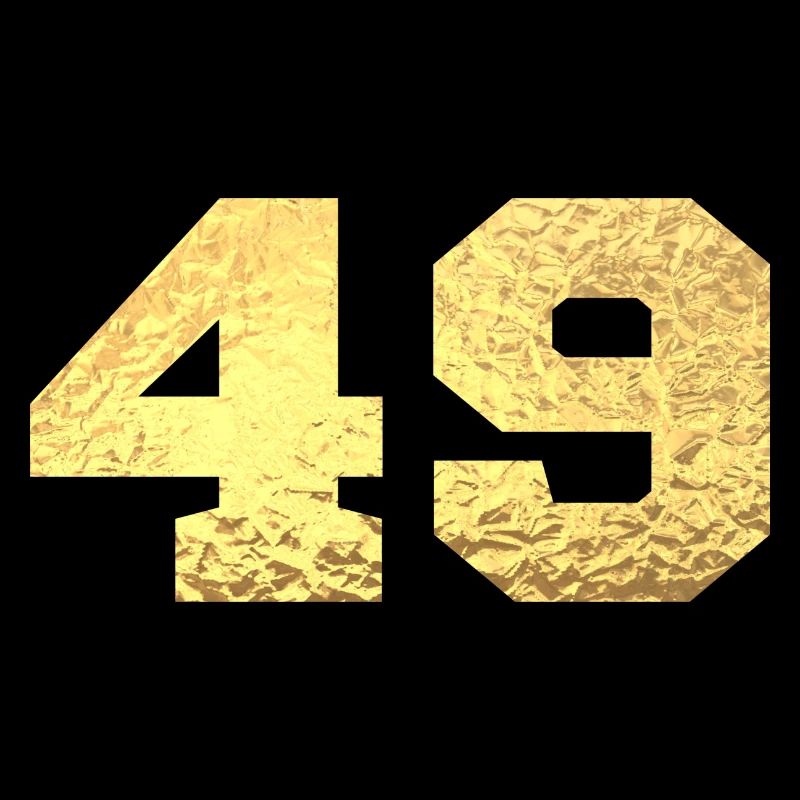 Nummer 49 Gold Glitter - 49. Jahrestag