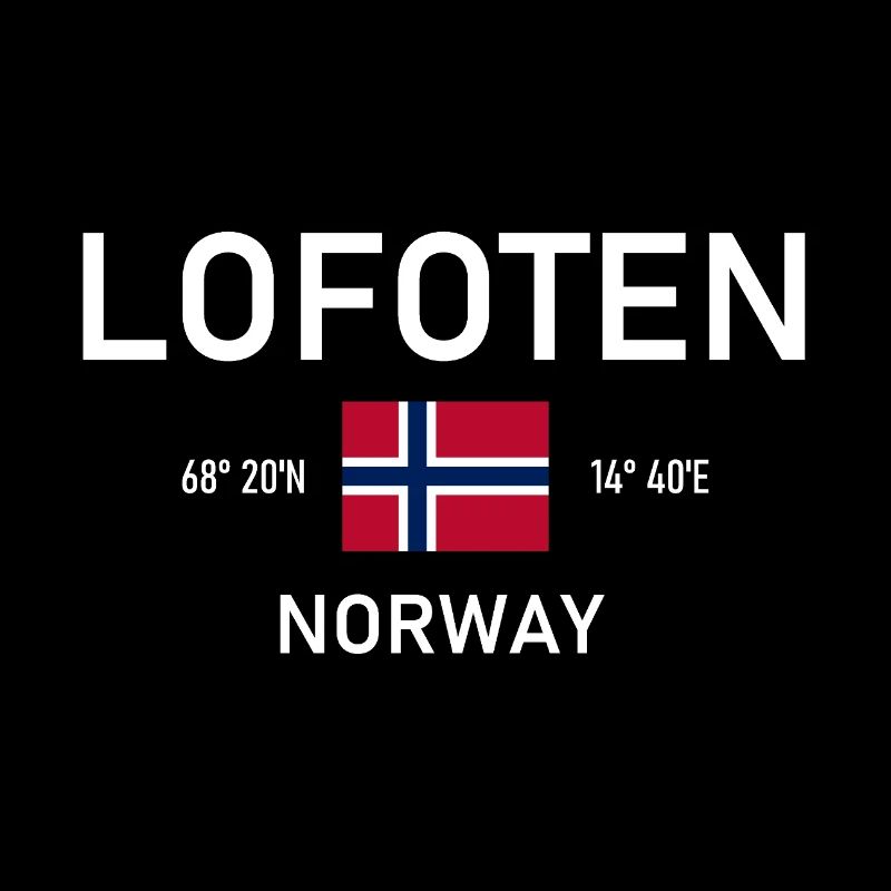 Lofoten - Norvège - Coordonnées - Drapeau