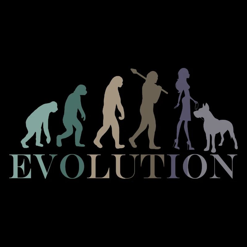 Evolution Dogue Allemand Femme Rétro Minimalisme