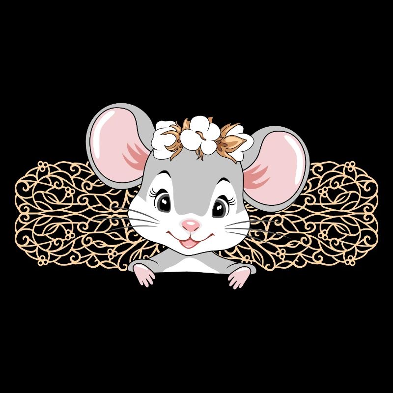 Mignon jeter un coup d’œil petite dame souris avec couronne