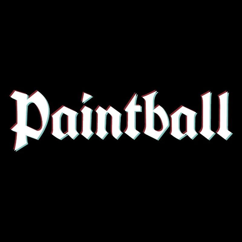 Rustic paintball logo with 3d distortion effect