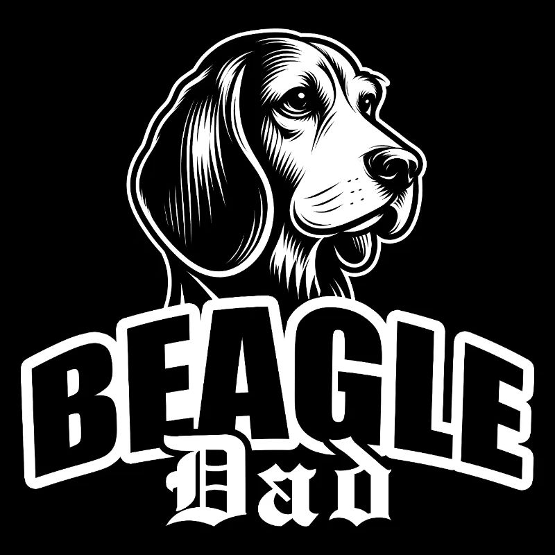 "Beagle Dad" with dog head