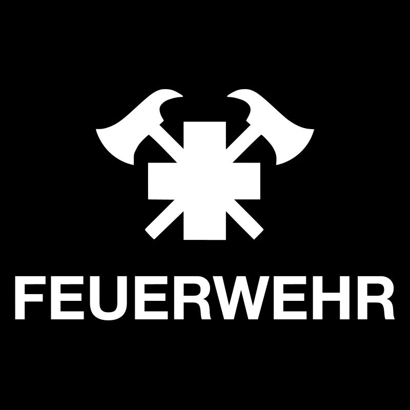 Feuerwehr Emblem mit Äxten