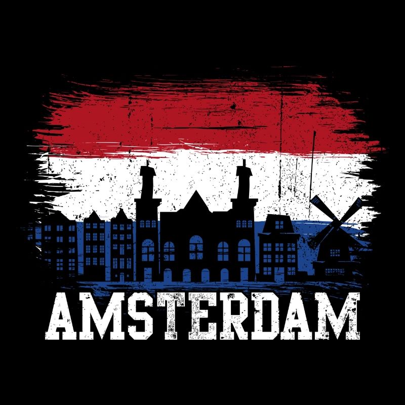 Éclaboussure du drapeau de la Skyline d’Amsterdam