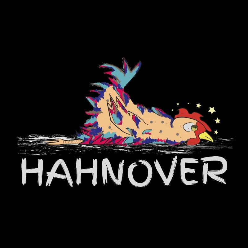 Hahnover... gerupfter Hahn, bunt