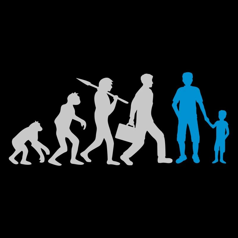 Junge Papa Evolution Kind