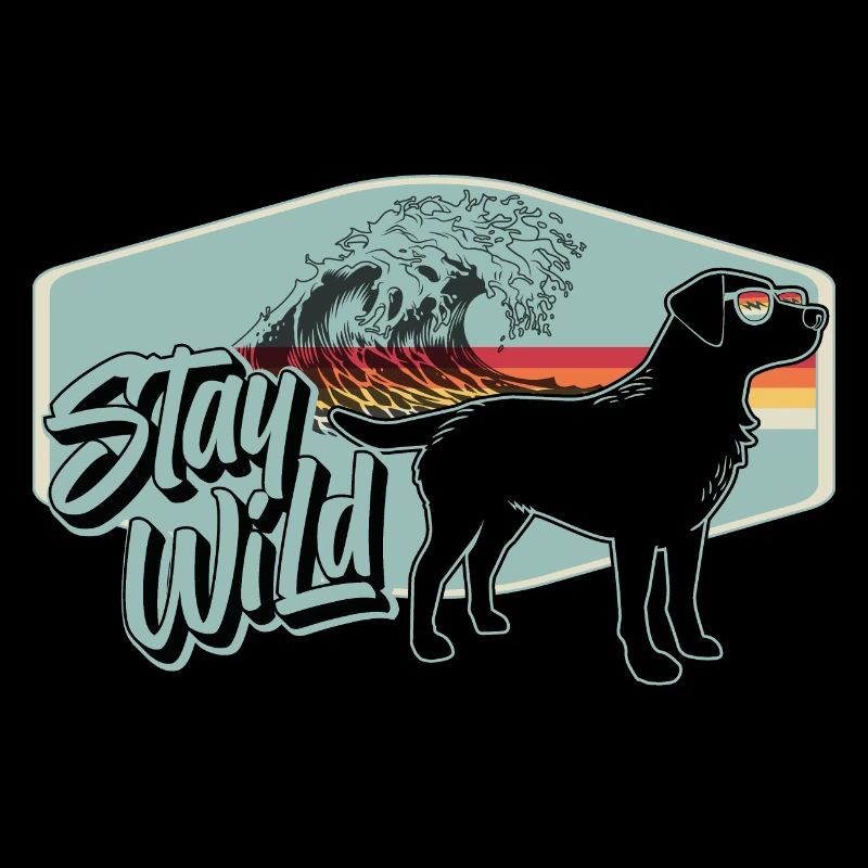 Stay Wild Hund Retro Surf