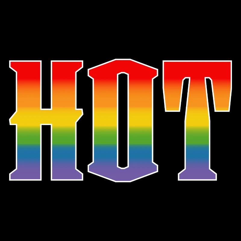 Rainbow text Hot LGBT lgbtqi queer