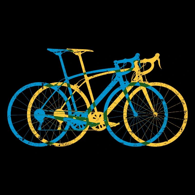 Superposition vibrante de vélo tricolore