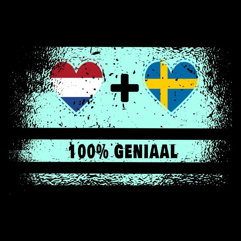 Drapeau 100% Genius de la Suède et des Pays-Bas