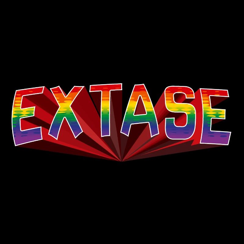 Ekstase Regenbogen Schrift