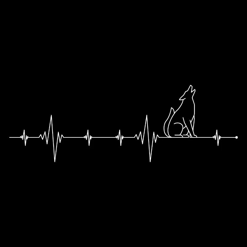 Dessin au trait de battement de cœur de loup