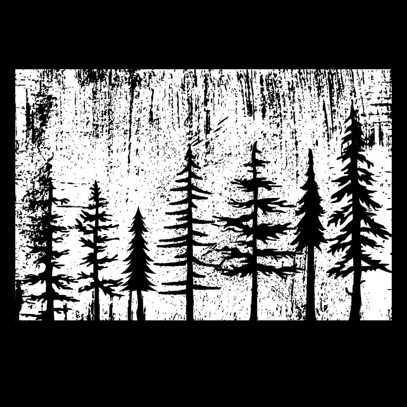 Silhouette Forêt Monochrome