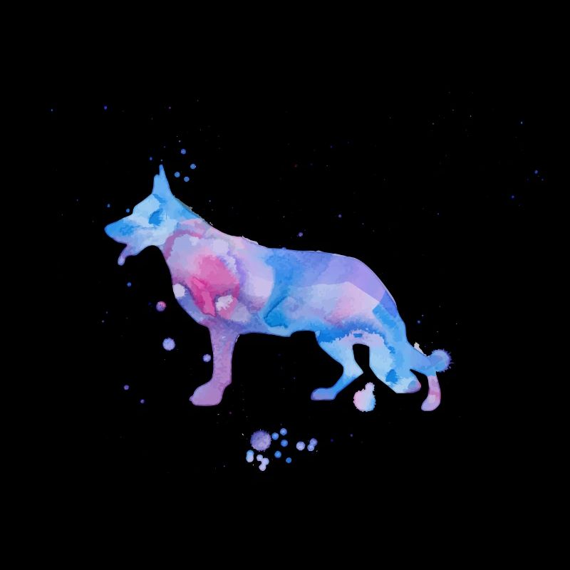 Aquarellierter Einhorn-Look Schäferhund 