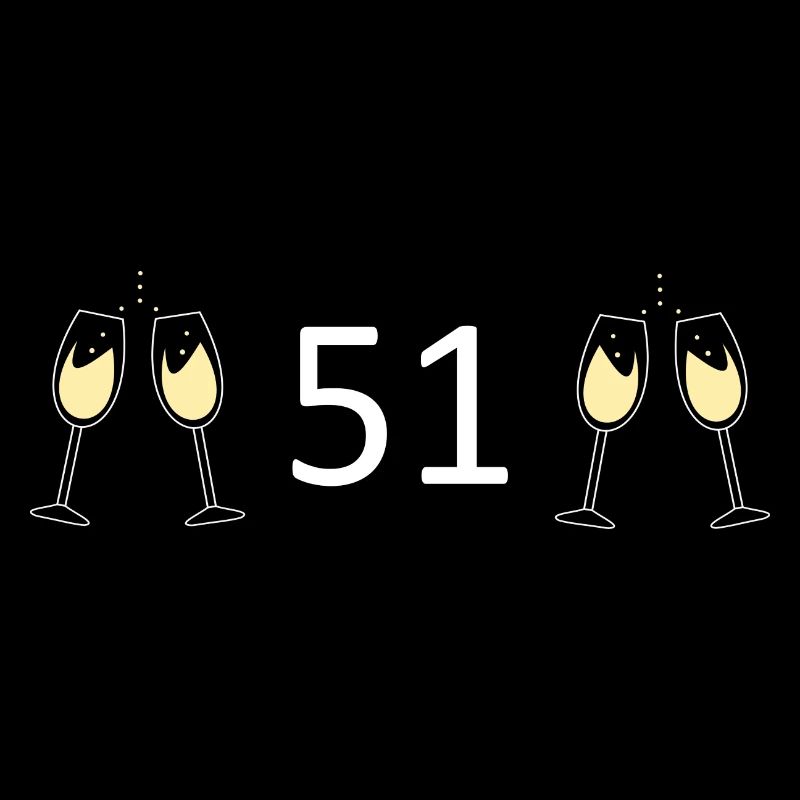 51e anniversaire 51 ans 51 numéro 51 blanc
