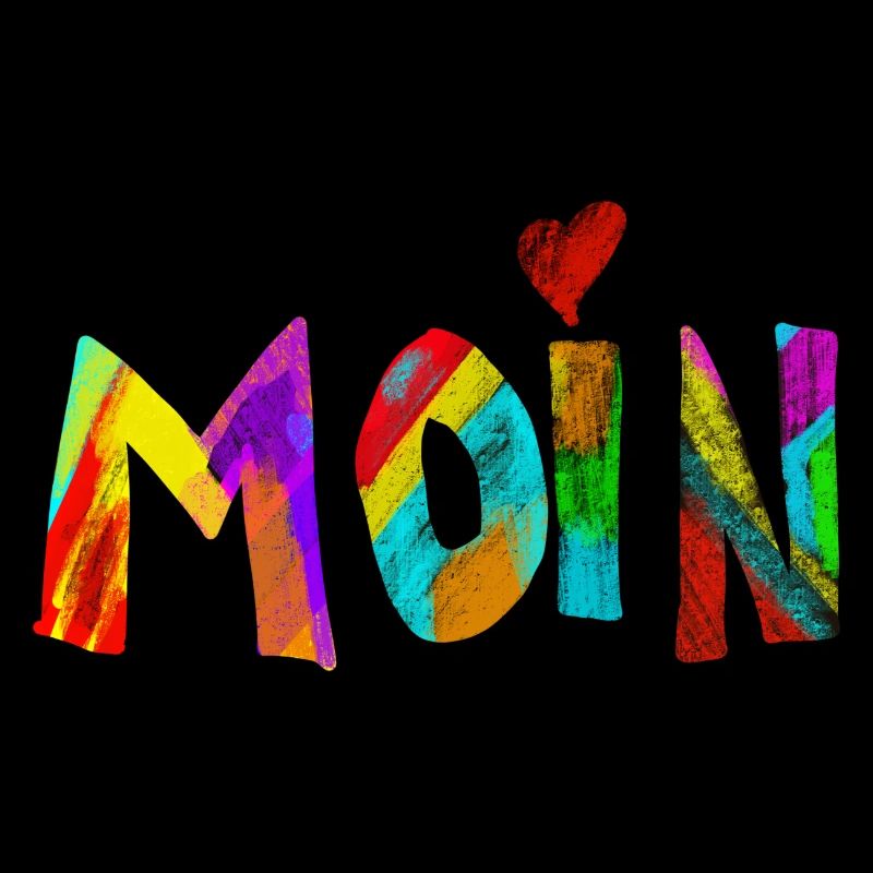 Moin Regenbogen Pinselbuchstaben