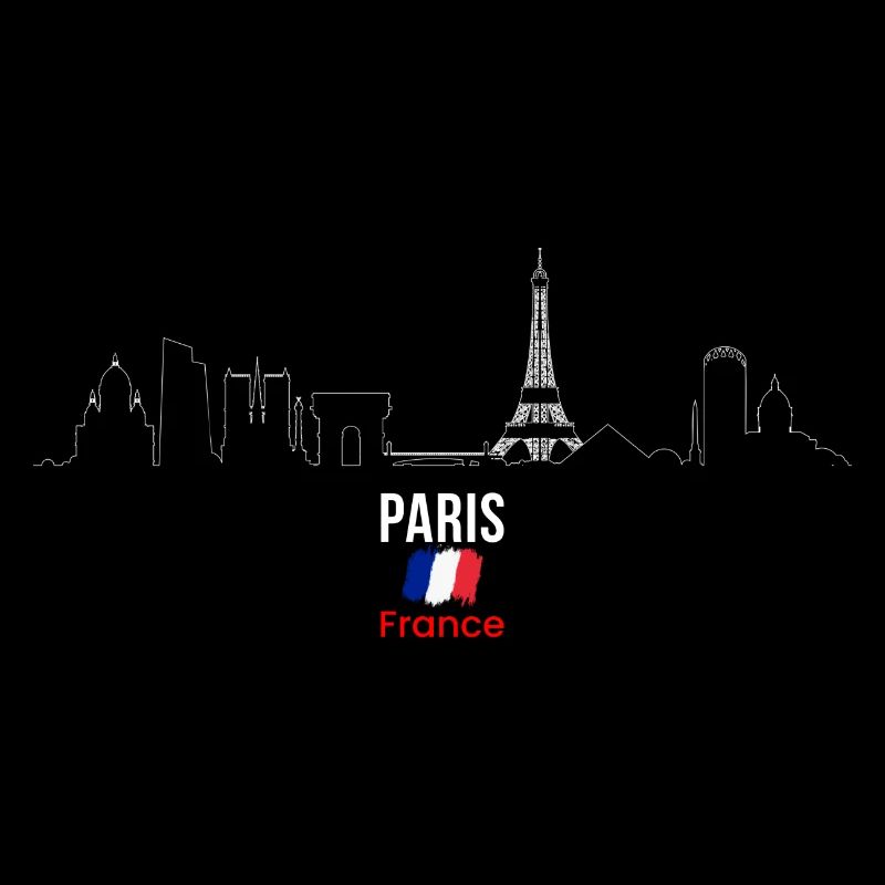 Paris Skyline Linie Kunst