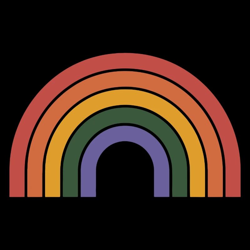 Retro Rainbow Arc Print