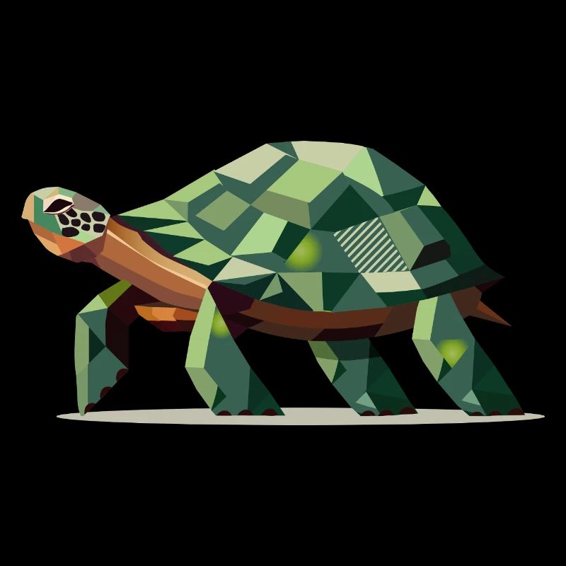 Tortue stylisée au design polygonal