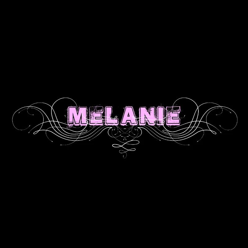 Lettrage MELANIE avec lignes décoratives