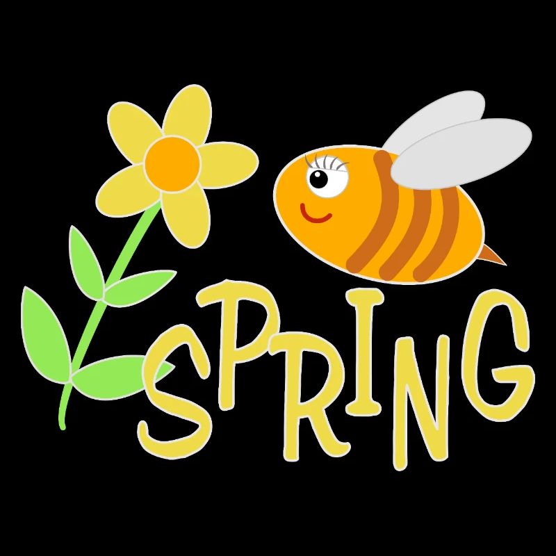 Fröhliche Bienchen mit Blumenmotiv