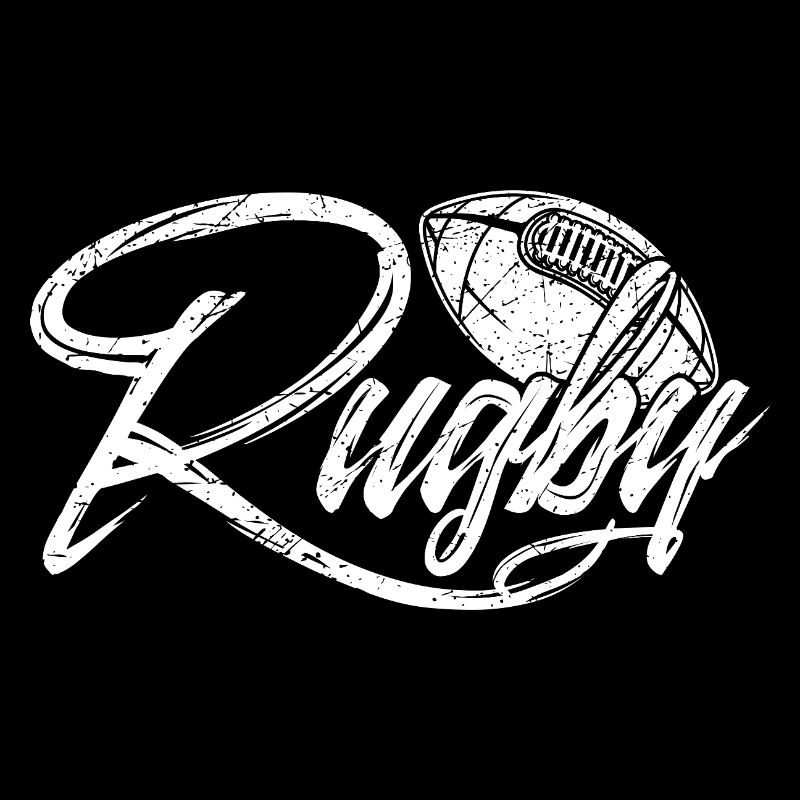 Conception typographique dynamique sur le thème du ballon de rugby