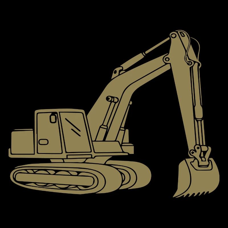 Bagger Silhouette Baugeräteführer Tiefbau