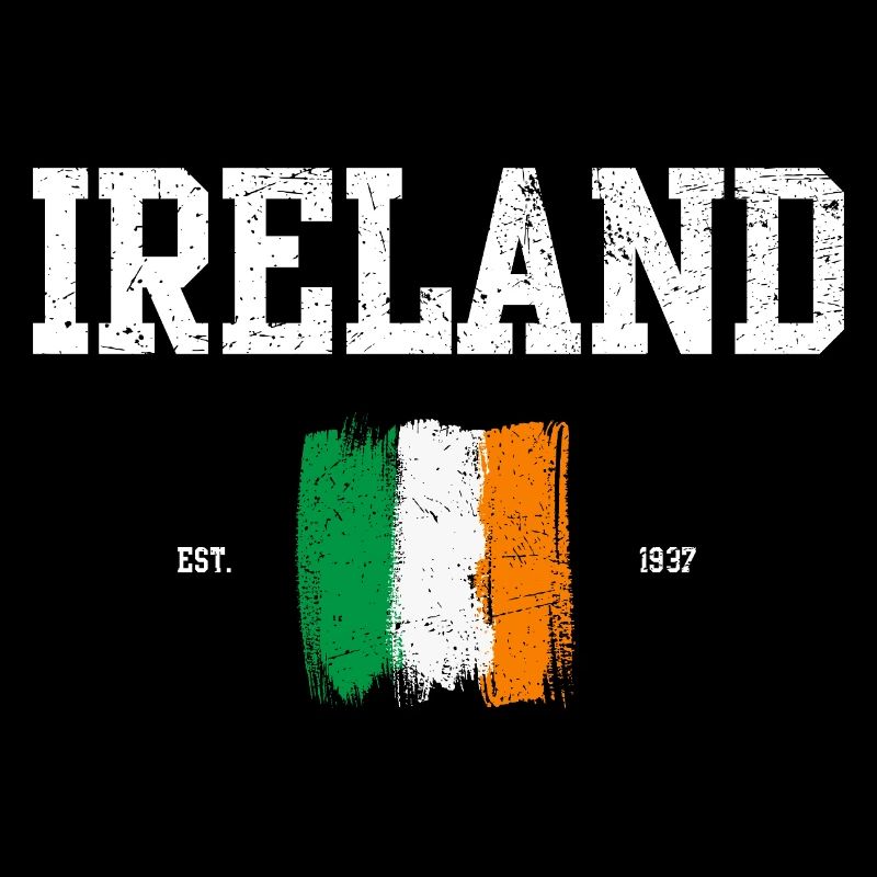 Irland Flagge Pinselstrich Design