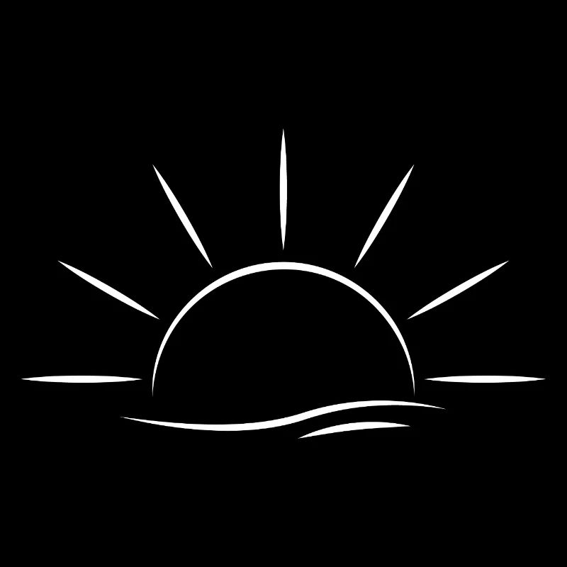 Lever de soleil et vagues blanc - Design minimal