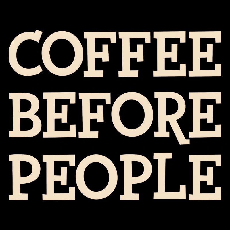 Le café avant les gens Conception typographique