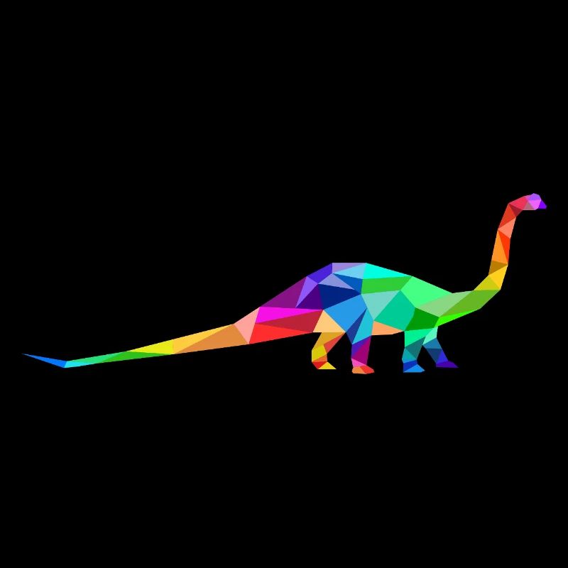 Bunter Langhals Dinosaurier aus Polygonen 