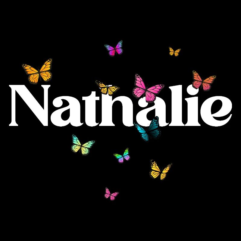 Schöner Mädchenname mit Schmetterlingen NATHALIE