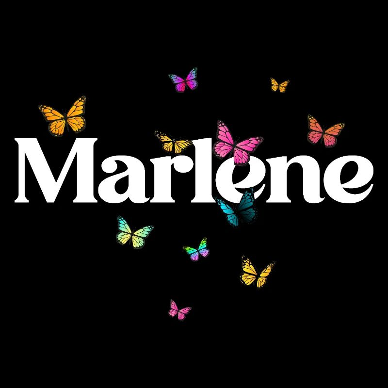 Schöner Mädchenname mit Schmetterlingen MARLENE