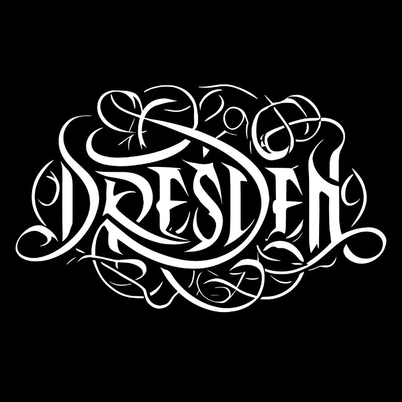 Dresden heavy metal headbanger typography