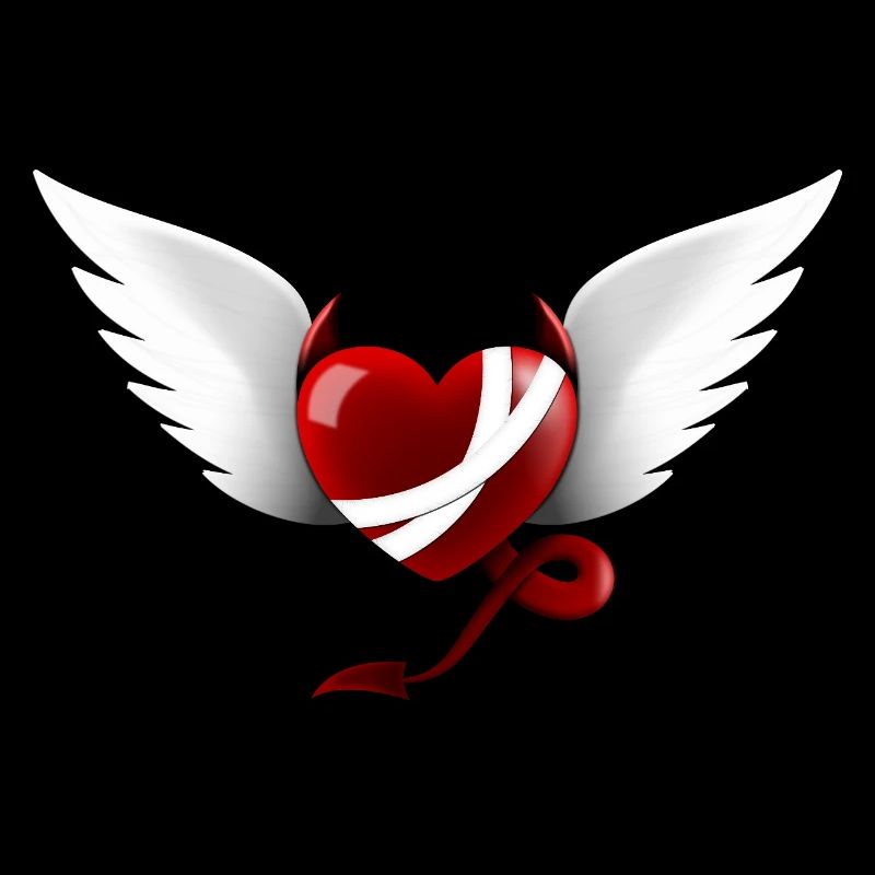 Herz Teufel Engel Design Geschenk