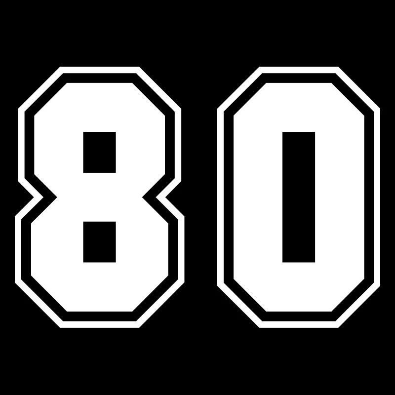 Numéros de Hockey Design Noir Blanc 80