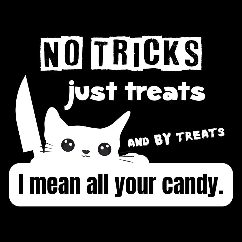 No Tricks Just Treats Cat Halloween