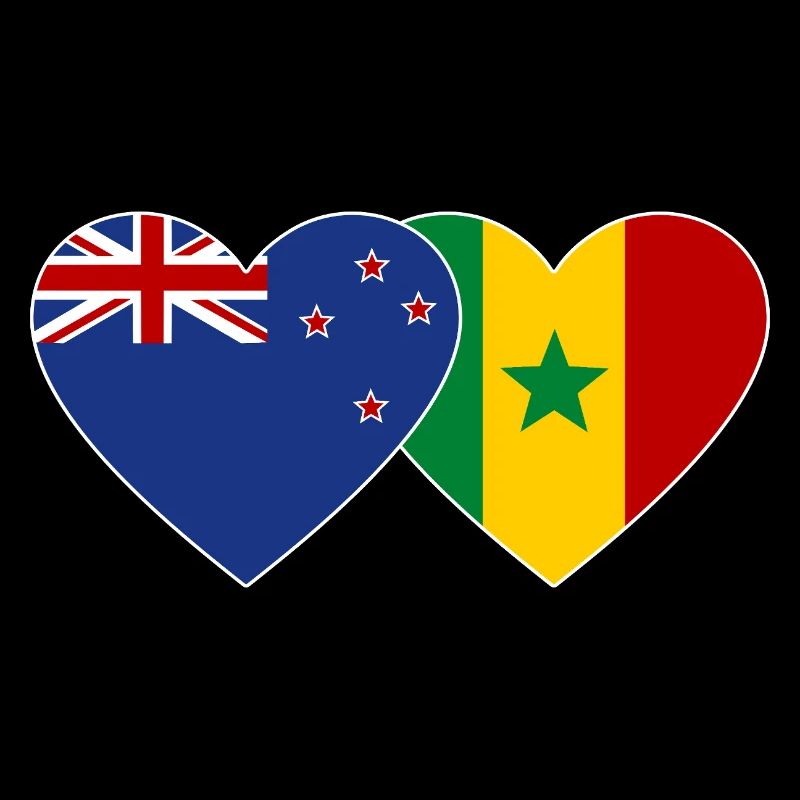 Neuseeland Senegal Flagge Herz