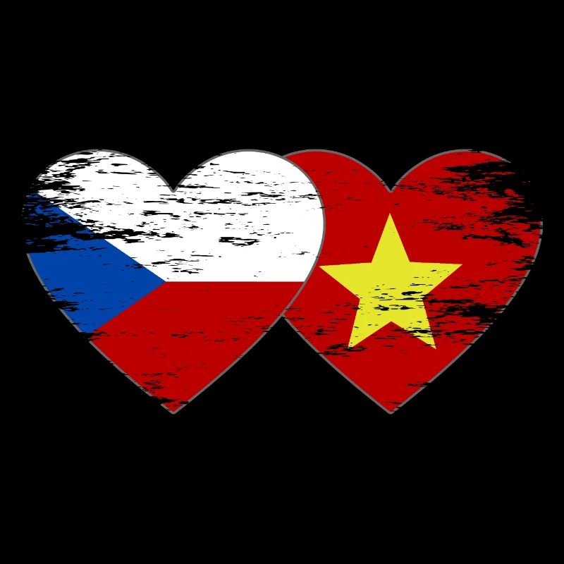 République tchèque Vietnam drapeau coeur utilisé