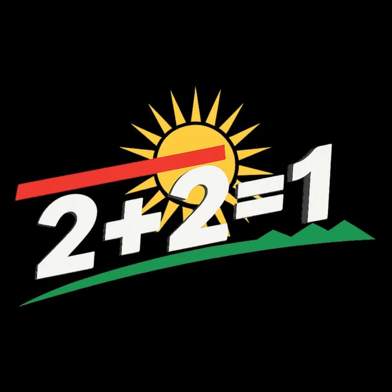 Sun Logo 2+2=1 Statement, Kurdistan