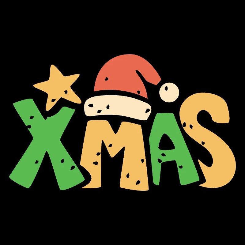 Lettrage de Noël dans le style dessin animé de Noël