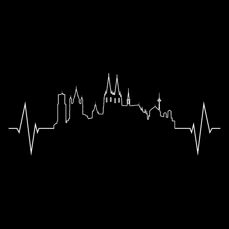 Cologne skyline with heartbeat design