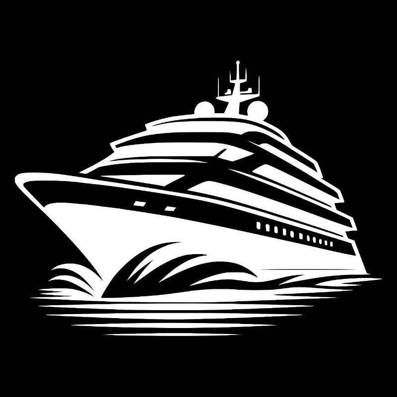 Yacht de croisière avec pleine vague devant
